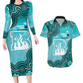 Brisbane Heat NAIDOC Week 2026 Custom Couples Matching Long Sleeve Bodycon Dress and Hawaiian Shirt 50 Years Deadly Indigenous Art Glitter Effect