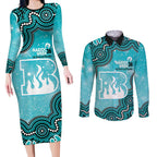Brisbane Heat NAIDOC Week 2026 Custom Couples Matching Long Sleeve Bodycon Dress and Long Sleeve Button Shirt 50 Years Deadly Indigenous Art Glitter Effect