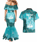 Brisbane Heat NAIDOC Week 2026 Custom Couples Matching Mermaid Dress and Hawaiian Shirt 50 Years Deadly Indigenous Art Glitter Effect