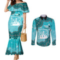 Brisbane Heat NAIDOC Week 2026 Custom Couples Matching Mermaid Dress and Long Sleeve Button Shirt 50 Years Deadly Indigenous Art Glitter Effect