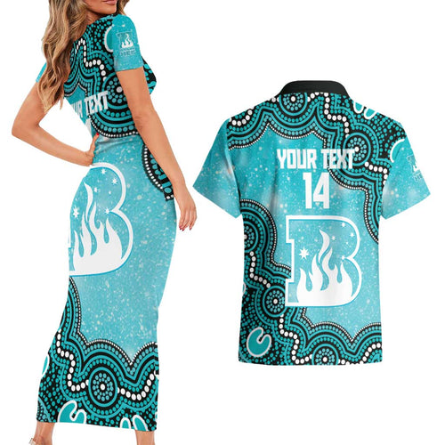 Brisbane Heat NAIDOC Week 2026 Custom Couples Matching Short Sleeve Bodycon Dress and Hawaiian Shirt 50 Years Deadly Indigenous Art Glitter Effect
