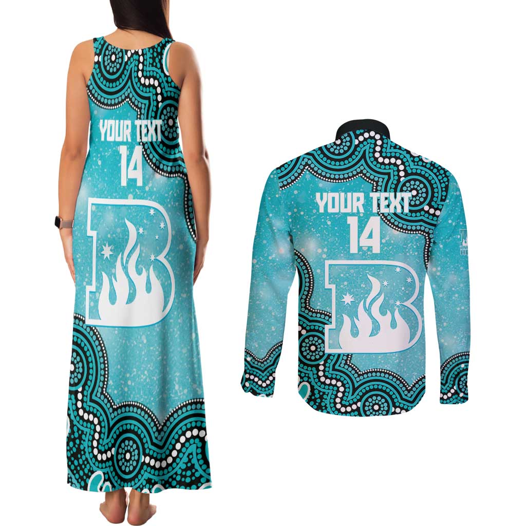 Brisbane Heat NAIDOC Week 2026 Custom Couples Matching Tank Maxi Dress and Long Sleeve Button Shirt 50 Years Deadly Indigenous Art Glitter Effect