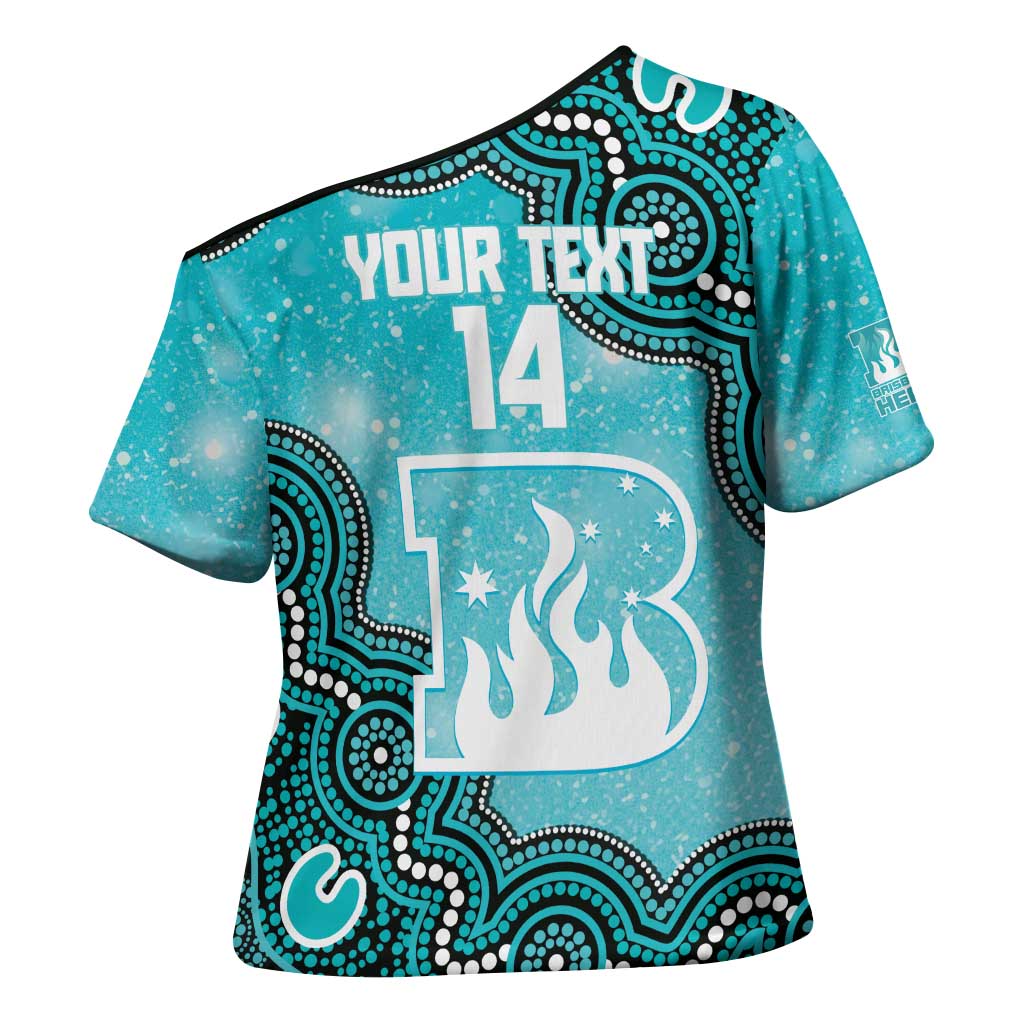Brisbane Heat NAIDOC Week 2026 Custom Cross Shoulder Shirt 50 Years Deadly Indigenous Art Glitter Effect