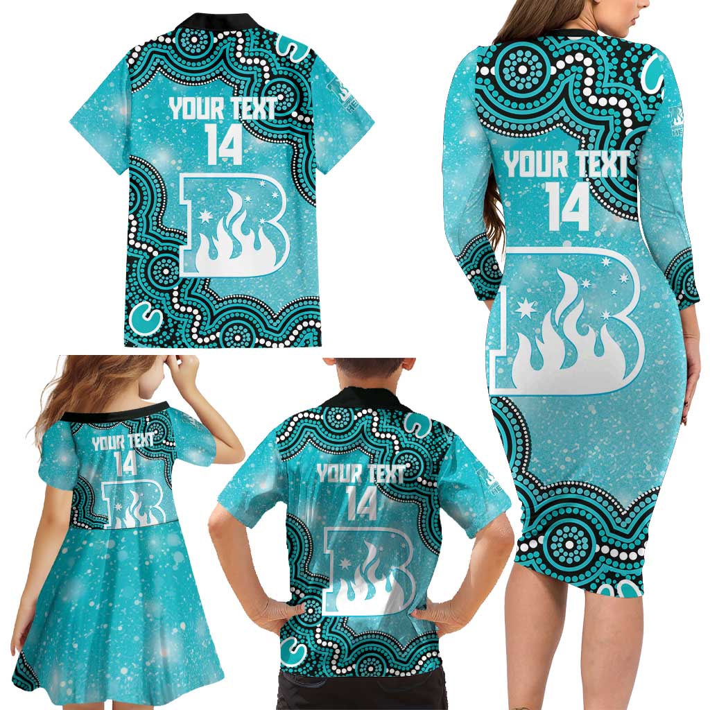 Brisbane Heat NAIDOC Week 2026 Custom Family Matching Long Sleeve Bodycon Dress and Hawaiian Shirt 50 Years Deadly Indigenous Art Glitter Effect