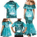 Brisbane Heat NAIDOC Week 2026 Custom Family Matching Mermaid Dress and Hawaiian Shirt 50 Years Deadly Indigenous Art Glitter Effect