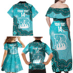 Brisbane Heat NAIDOC Week 2026 Custom Family Matching Off Shoulder Maxi Dress and Hawaiian Shirt 50 Years Deadly Indigenous Art Glitter Effect