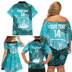 Brisbane Heat NAIDOC Week 2026 Custom Family Matching Off Shoulder Short Dress and Hawaiian Shirt 50 Years Deadly Indigenous Art Glitter Effect