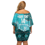 Brisbane Heat NAIDOC Week 2026 Custom Family Matching Off Shoulder Short Dress and Hawaiian Shirt 50 Years Deadly Indigenous Art Glitter Effect