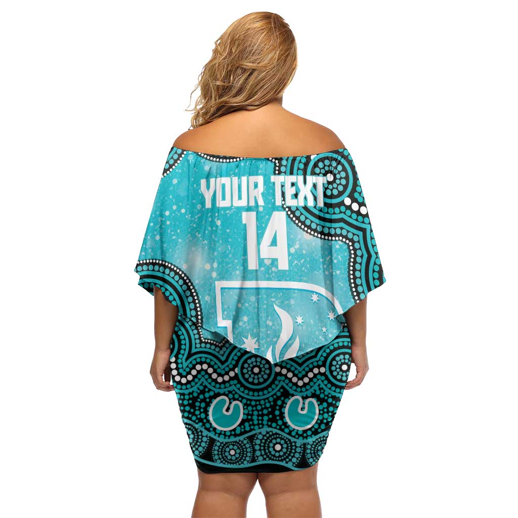 Brisbane Heat NAIDOC Week 2026 Custom Family Matching Off Shoulder Short Dress and Hawaiian Shirt 50 Years Deadly Indigenous Art Glitter Effect