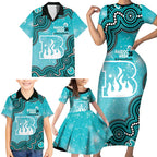 Brisbane Heat NAIDOC Week 2026 Custom Family Matching Short Sleeve Bodycon Dress and Hawaiian Shirt 50 Years Deadly Indigenous Art Glitter Effect