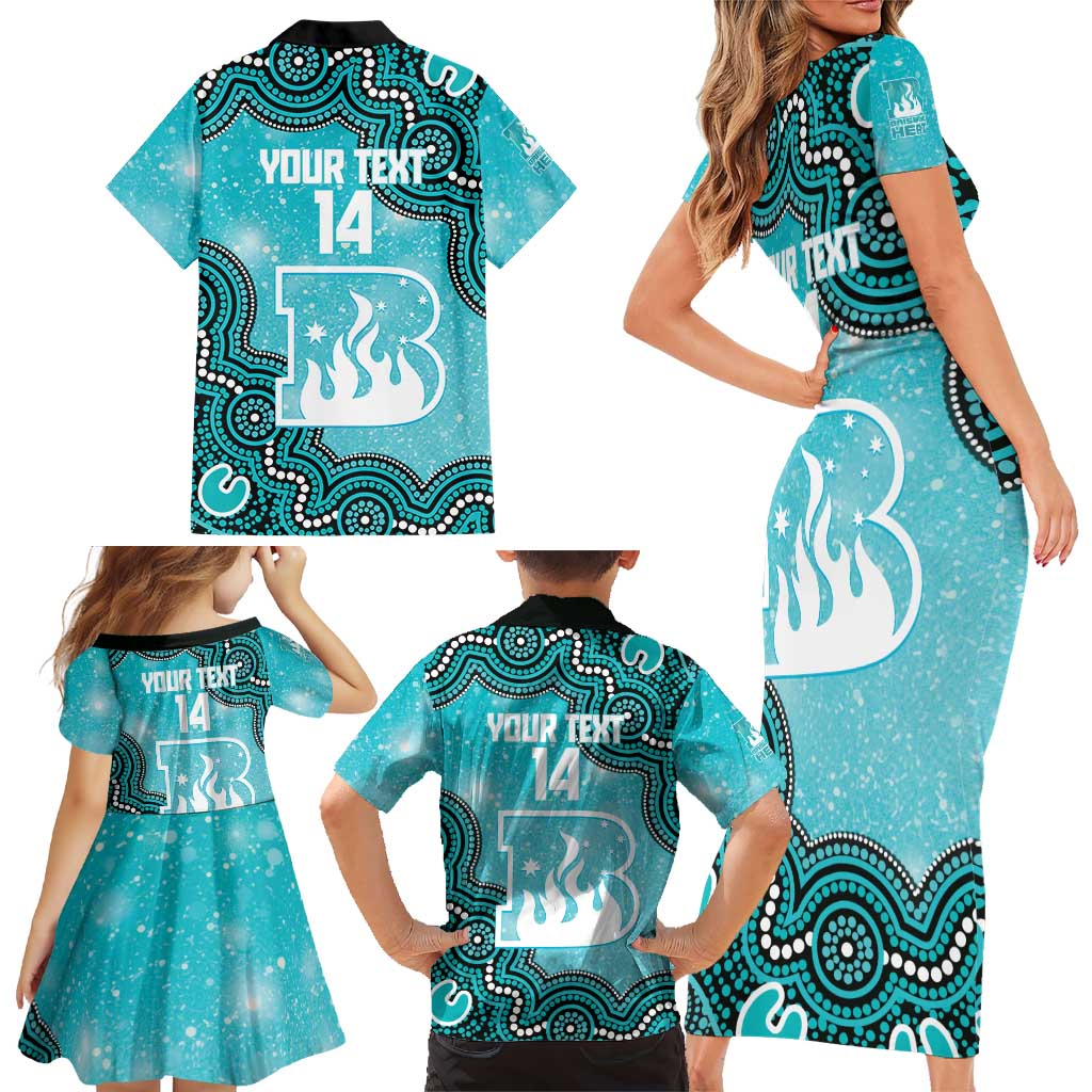 Brisbane Heat NAIDOC Week 2026 Custom Family Matching Short Sleeve Bodycon Dress and Hawaiian Shirt 50 Years Deadly Indigenous Art Glitter Effect
