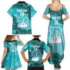 Brisbane Heat NAIDOC Week 2026 Custom Family Matching Summer Maxi Dress and Hawaiian Shirt 50 Years Deadly Indigenous Art Glitter Effect