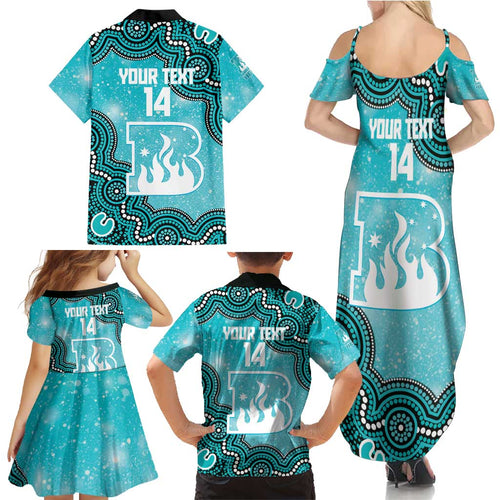 Brisbane Heat NAIDOC Week 2026 Custom Family Matching Summer Maxi Dress and Hawaiian Shirt 50 Years Deadly Indigenous Art Glitter Effect