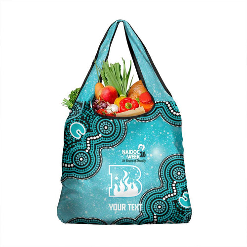 Brisbane Heat NAIDOC Week 2026 Custom Grocery Bag 50 Years Deadly Indigenous Art Glitter Effect