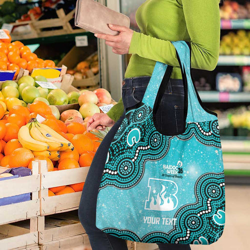Brisbane Heat NAIDOC Week 2026 Custom Grocery Bag 50 Years Deadly Indigenous Art Glitter Effect
