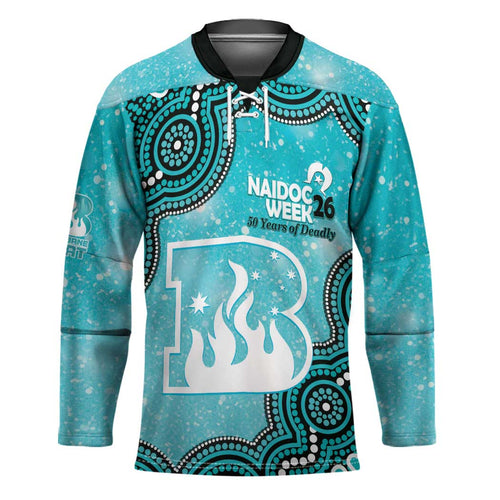 Brisbane Heat NAIDOC Week 2026 Custom Hockey Jersey 50 Years Deadly Indigenous Art Glitter Effect
