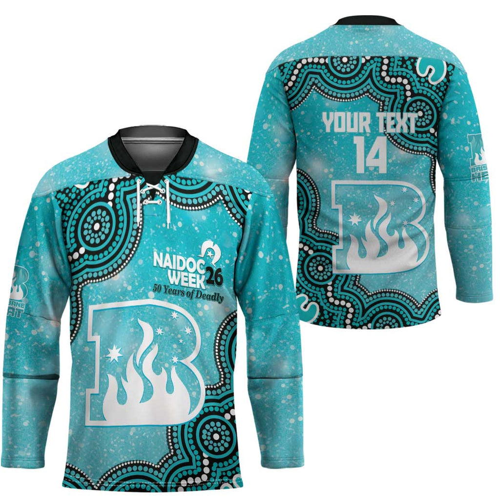 Brisbane Heat NAIDOC Week 2026 Custom Hockey Jersey 50 Years Deadly Indigenous Art Glitter Effect
