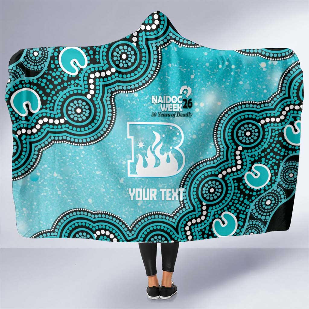 Brisbane Heat NAIDOC Week 2026 Custom Hooded Blanket 50 Years Deadly Indigenous Art Glitter Effect