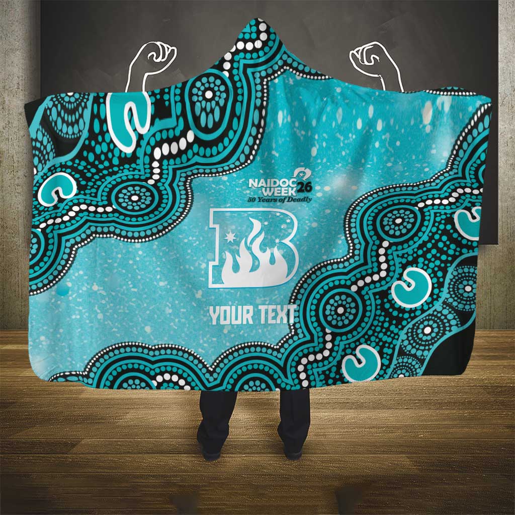 Brisbane Heat NAIDOC Week 2026 Custom Hooded Blanket 50 Years Deadly Indigenous Art Glitter Effect