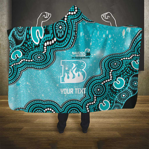 Brisbane Heat NAIDOC Week 2026 Custom Hooded Blanket 50 Years Deadly Indigenous Art Glitter Effect