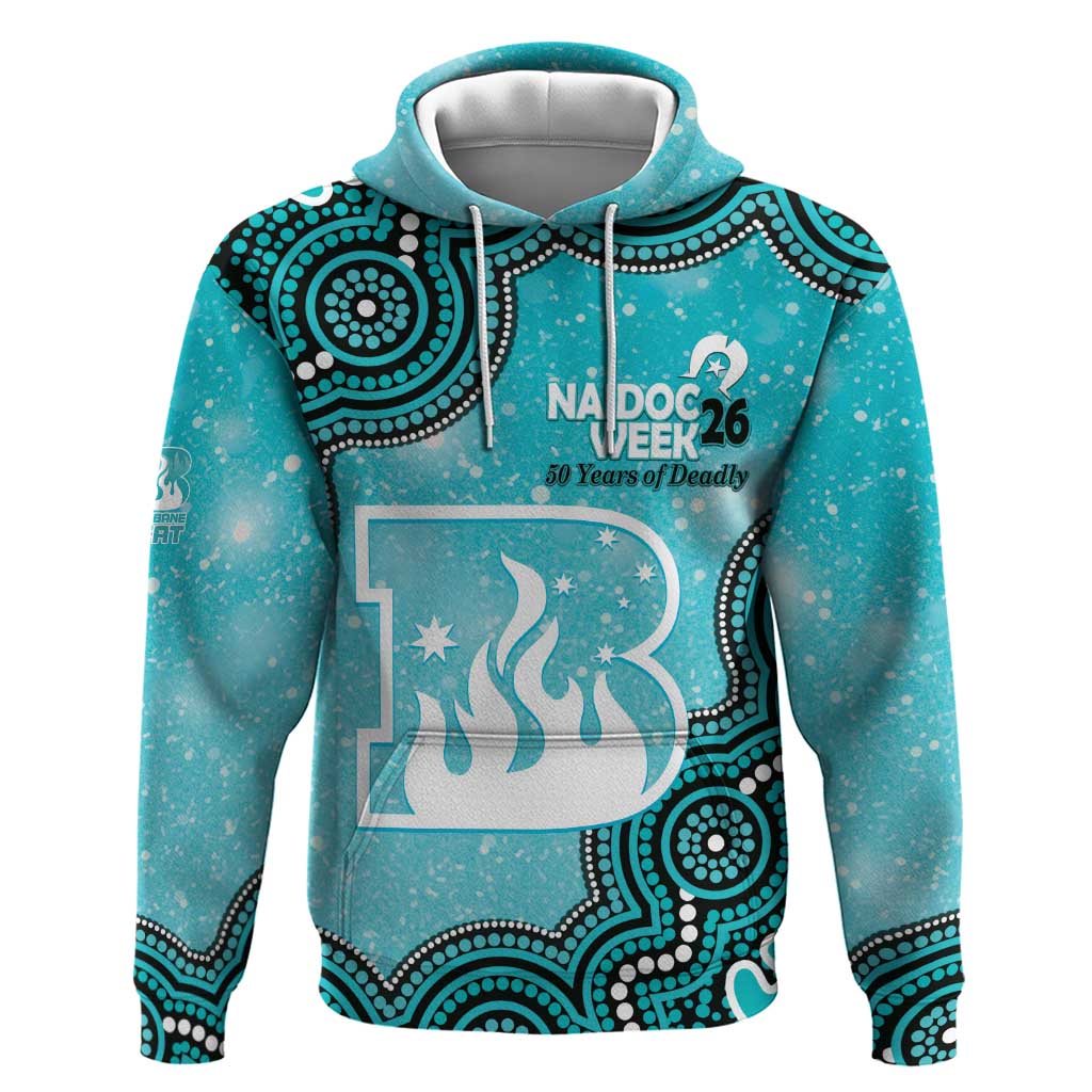 Brisbane Heat NAIDOC Week 2026 Custom Hoodie 50 Years Deadly Indigenous Art Glitter Effect