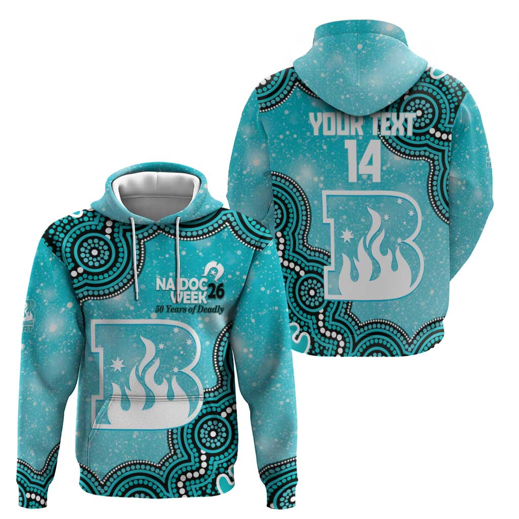 Brisbane Heat NAIDOC Week 2026 Custom Hoodie 50 Years Deadly Indigenous Art Glitter Effect