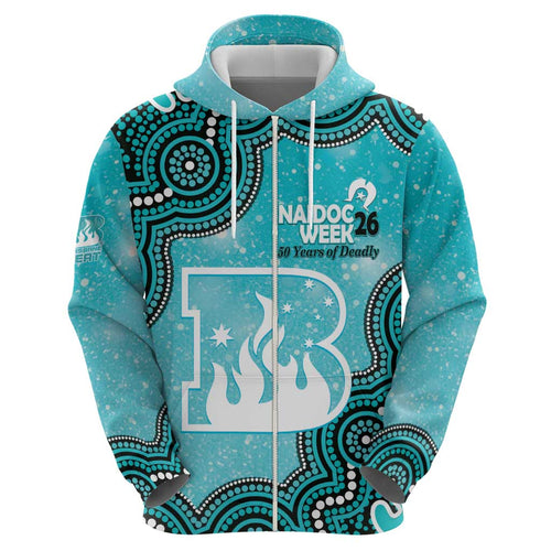 Brisbane Heat NAIDOC Week 2026 Custom Hoodie 50 Years Deadly Indigenous Art Glitter Effect