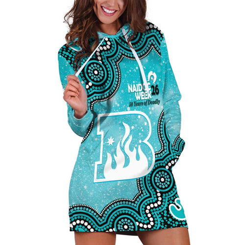 Brisbane Heat NAIDOC Week 2026 Custom Hoodie Dress 50 Years Deadly Indigenous Art Glitter Effect