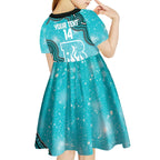 Brisbane Heat NAIDOC Week 2026 Custom Kid Short Sleeve Dress 50 Years Deadly Indigenous Art Glitter Effect