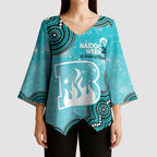 Brisbane Heat NAIDOC Week 2026 Custom Kimono Sleeve Blouse 50 Years Deadly Indigenous Art Glitter Effect