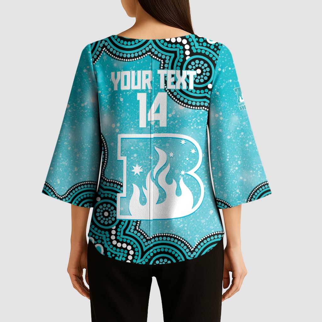 Brisbane Heat NAIDOC Week 2026 Custom Kimono Sleeve Blouse 50 Years Deadly Indigenous Art Glitter Effect