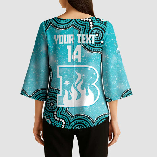Brisbane Heat NAIDOC Week 2026 Custom Kimono Sleeve Blouse 50 Years Deadly Indigenous Art Glitter Effect