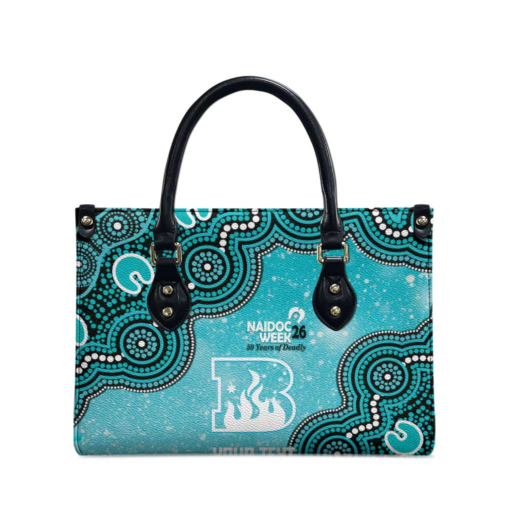 Brisbane Heat NAIDOC Week 2026 Custom Leather Bag 50 Years Deadly Indigenous Art Glitter Effect