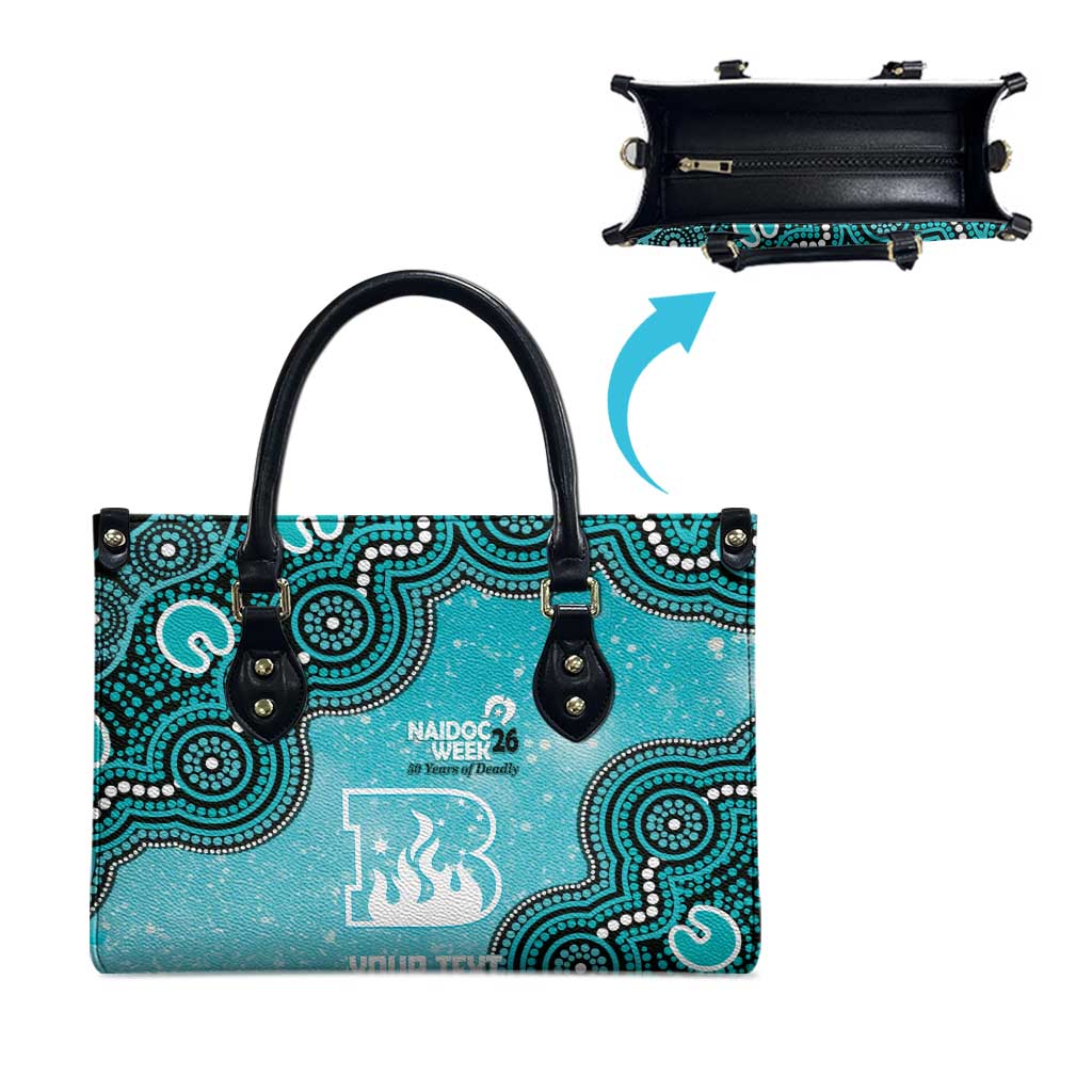 Brisbane Heat NAIDOC Week 2026 Custom Leather Bag 50 Years Deadly Indigenous Art Glitter Effect