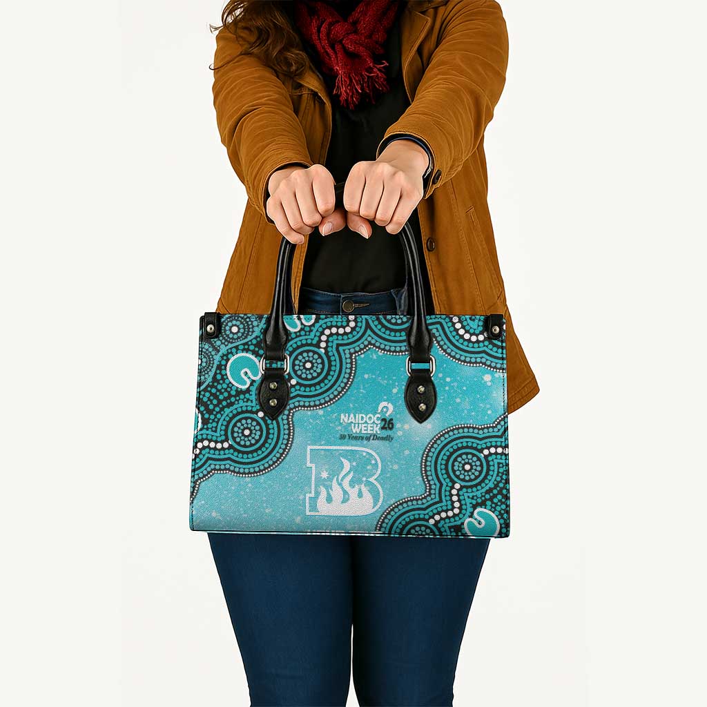 Brisbane Heat NAIDOC Week 2026 Custom Leather Bag 50 Years Deadly Indigenous Art Glitter Effect