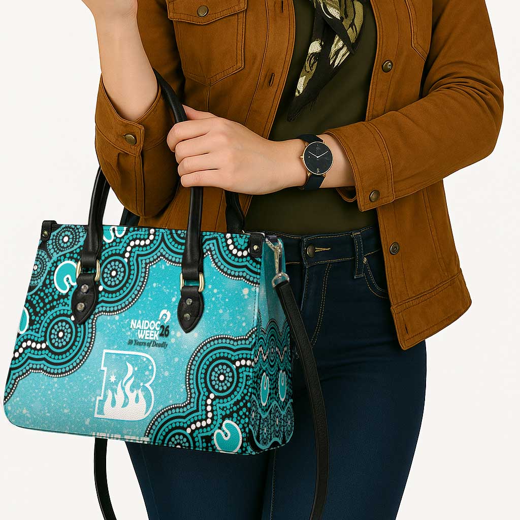 Brisbane Heat NAIDOC Week 2026 Custom Leather Bag 50 Years Deadly Indigenous Art Glitter Effect