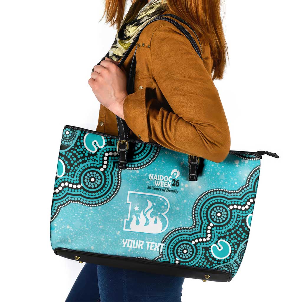 Brisbane Heat NAIDOC Week 2026 Custom Leather Tote Bag 50 Years Deadly Indigenous Art Glitter Effect