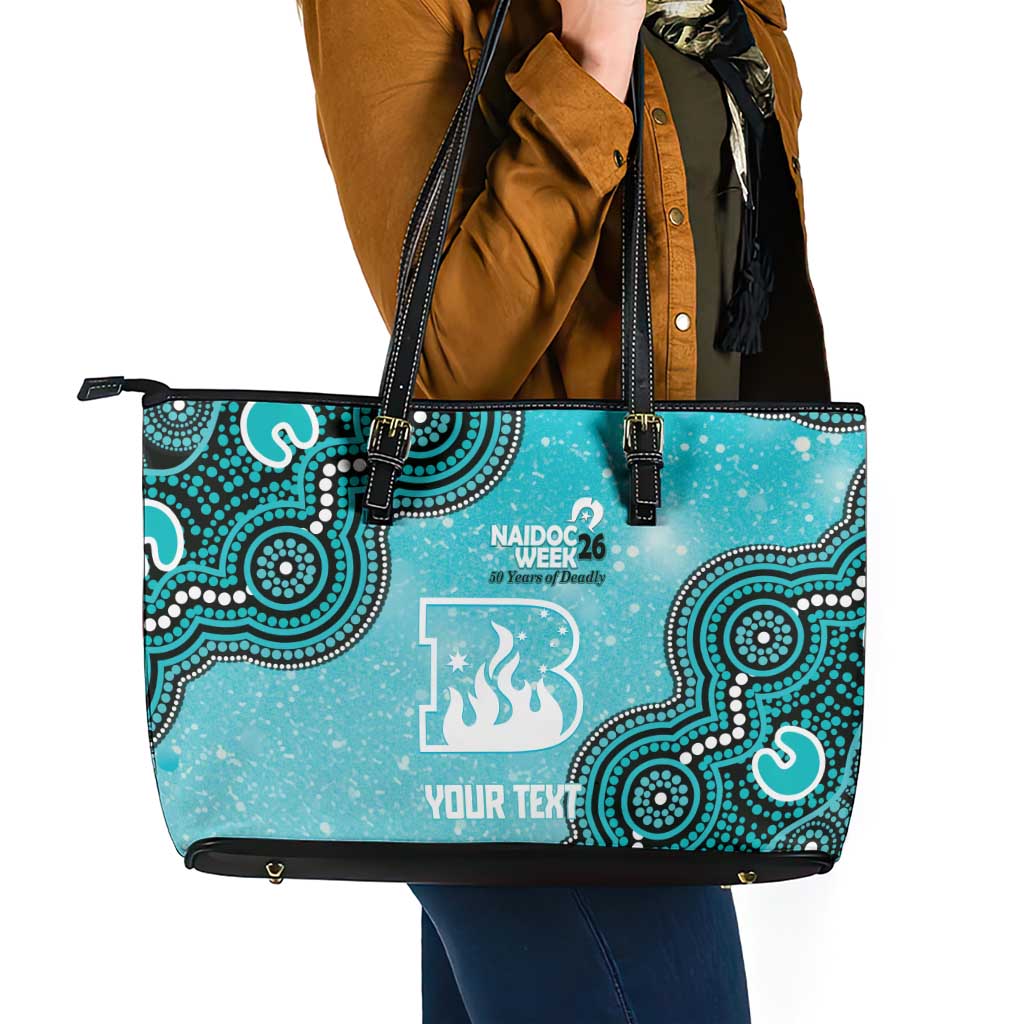 Brisbane Heat NAIDOC Week 2026 Custom Leather Tote Bag 50 Years Deadly Indigenous Art Glitter Effect