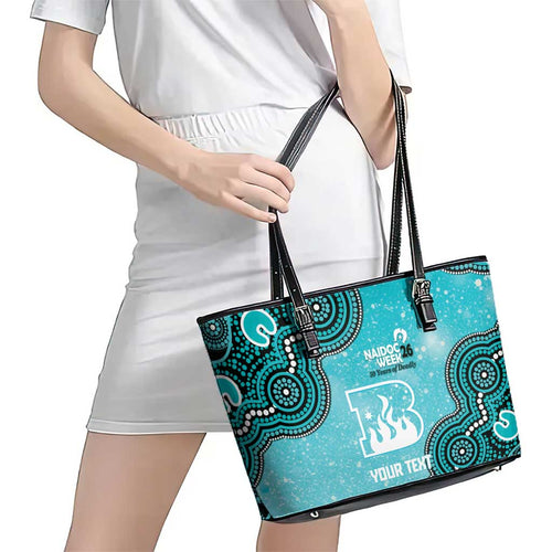 Brisbane Heat NAIDOC Week 2026 Custom Leather Tote Bag 50 Years Deadly Indigenous Art Glitter Effect