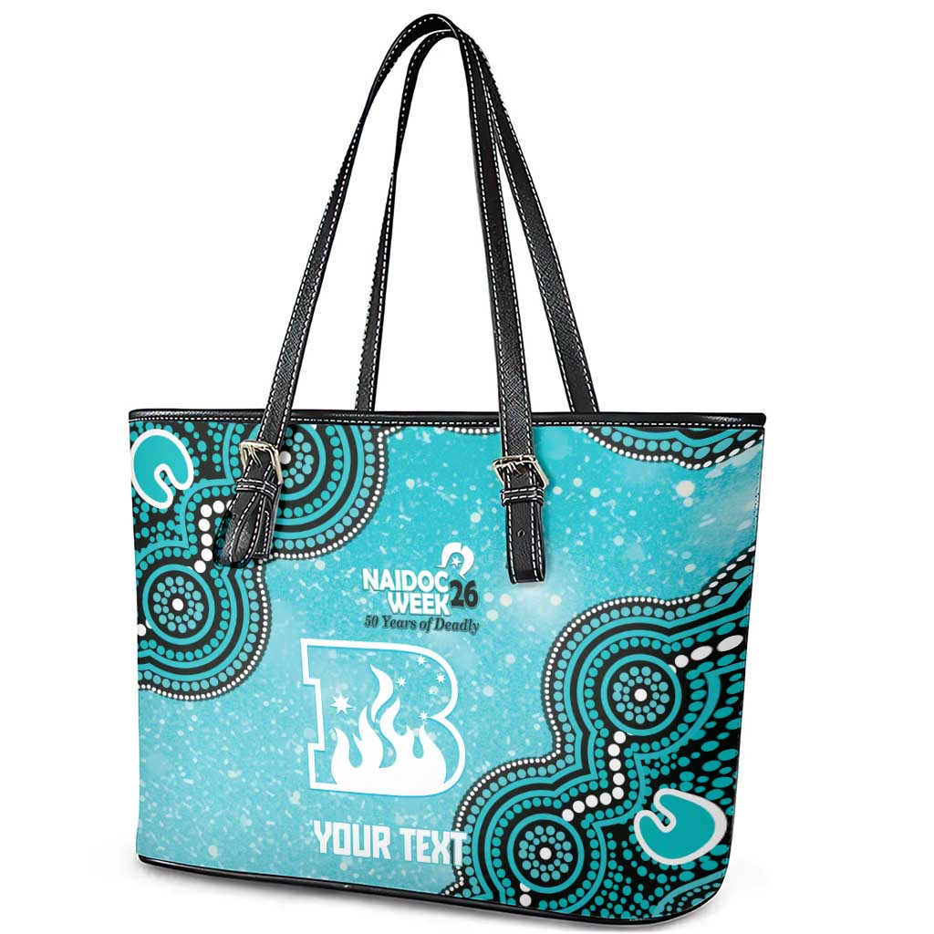 Brisbane Heat NAIDOC Week 2026 Custom Leather Tote Bag 50 Years Deadly Indigenous Art Glitter Effect