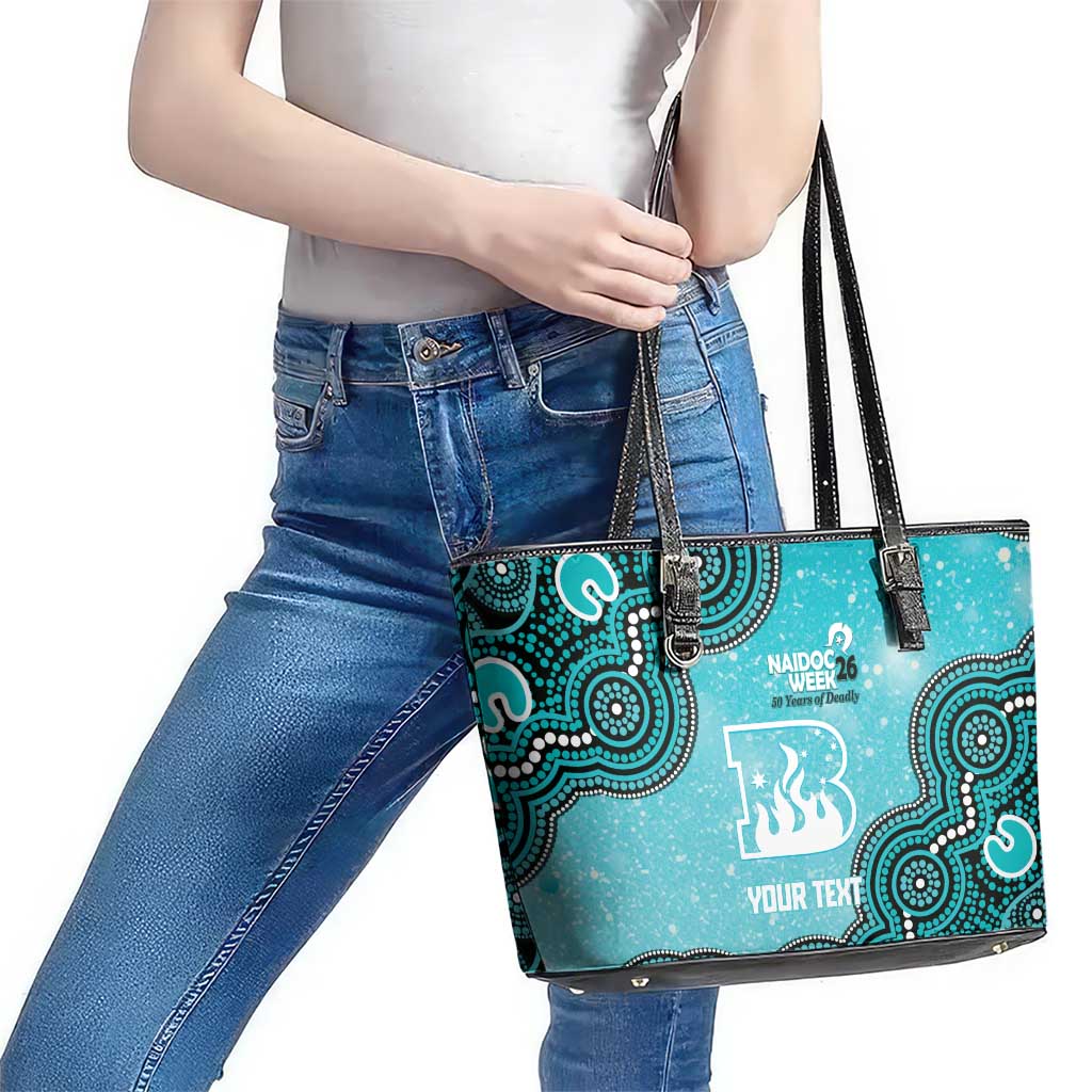 Brisbane Heat NAIDOC Week 2026 Custom Leather Tote Bag 50 Years Deadly Indigenous Art Glitter Effect