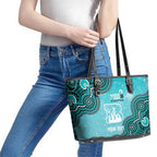 Brisbane Heat NAIDOC Week 2026 Custom Leather Tote Bag 50 Years Deadly Indigenous Art Glitter Effect