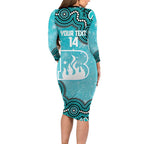 Brisbane Heat NAIDOC Week 2026 Custom Long Sleeve Bodycon Dress 50 Years Deadly Indigenous Art Glitter Effect