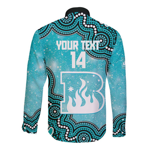 Brisbane Heat NAIDOC Week 2026 Custom Long Sleeve Button Shirt 50 Years Deadly Indigenous Art Glitter Effect
