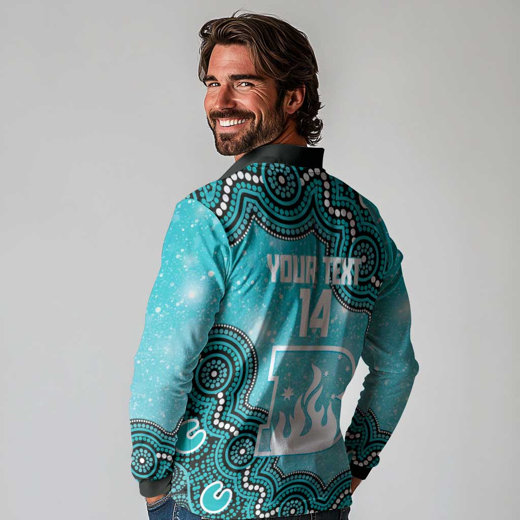 Brisbane Heat NAIDOC Week 2026 Custom Long Sleeve Polo Shirt 50 Years Deadly Indigenous Art Glitter Effect