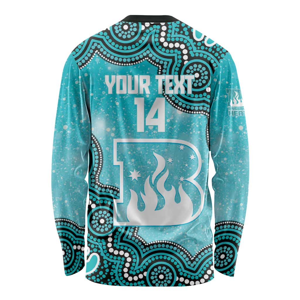 Brisbane Heat NAIDOC Week 2026 Custom Long Sleeve Shirt 50 Years Deadly Indigenous Art Glitter Effect