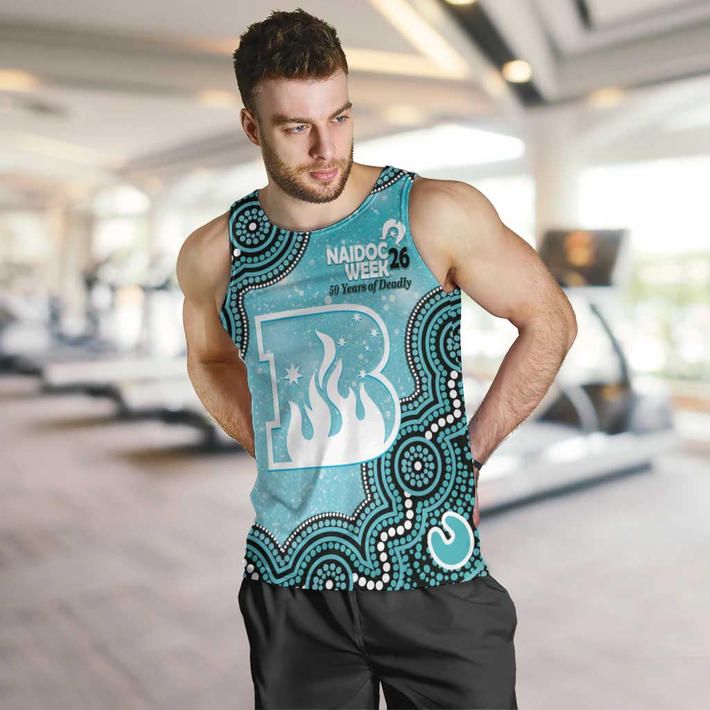 Brisbane Heat NAIDOC Week 2026 Custom Men Tank Top 50 Years Deadly Indigenous Art Glitter Effect