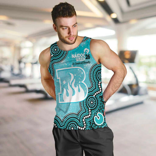 Brisbane Heat NAIDOC Week 2026 Custom Men Tank Top 50 Years Deadly Indigenous Art Glitter Effect