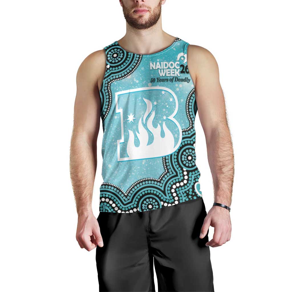 Brisbane Heat NAIDOC Week 2026 Custom Men Tank Top 50 Years Deadly Indigenous Art Glitter Effect