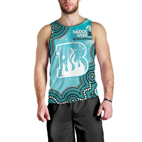 Brisbane Heat NAIDOC Week 2026 Custom Men Tank Top 50 Years Deadly Indigenous Art Glitter Effect
